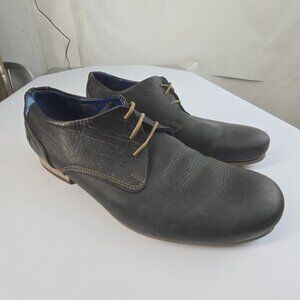 John Fluevog CBC Radio blue leather shoes